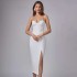 Cross border new 2023 European and American sexy diamond studded socialite temperament suspender slit bandage dress banquet dress