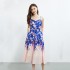 Real time spot spring and summer French high-end fashion, beautiful seaside vacation style, suspender dress, big swing dress