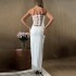 2024 new European and American sexy strapless bandage dress fashionable three-dimensional flower temperament socialite dress dress