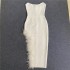 European and American sexy slit strapless side feather bandage slimming elastic party mid length dress dress