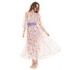 2023 spring niche lantern sleeve blue button butterfly print waist cinching fairy dress vacation long dress