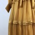 Real shot spot European and American designer V-neck high-end lantern sleeve ruffle edge dress silk light gentle style long skirt