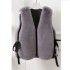 Korean version of the new imitation mink fur vest jacket, thickened and warm vest, slim fit and fashionable short V-neck women's clothing