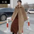 2022 New Fashionable Korean Long Sleeve Fur Coat for Women, Medium to Long Size, with a Flip Collar and Small Fragrant Style, Loose and Warm, Covering Meat Tide