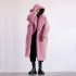 Autumn and winter casual faux fur coat women's coat mid to long style European and American hooded lapel fashionable lamb fur temperament trend