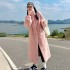 2024 new European and American station temperament casual winter environmentally friendly fur coat women's knee high mid length thick coat trend