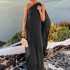 Spot European and American women's clothing new cross-border personalized sloping shoulder irregular mid length dress sexy dress