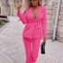 FD600 in stock 2022 autumn and winter European and American fashion suit women's professional suit jacket solid color casual pants two-piece set