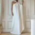 FD1458 in stock 2023 autumn and winter new cross-border women's fashion French hanging neck one shoulder long dress dress