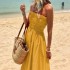 FD1305 in stock 2024 spring new cross-border women's fashionable strapless Bohemian vacation dress