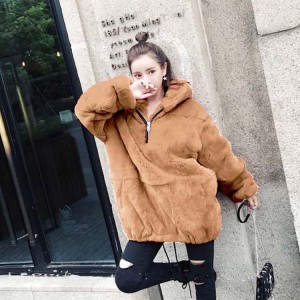 2020 winter new slim fitting mink fur jacket women's hooded casual loose hoodie baseball jersey leopard print