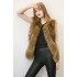 European and American autumn and winter imitation fur, raccoon fur, patchwork leather vest, women's fur coat, vest, AliExpress foreign trade hot item, temperament