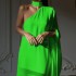 FD1458 in stock 2023 autumn and winter new cross-border women's fashion French hanging neck one shoulder long dress dress