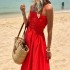 FD1305 in stock 2024 spring new cross-border women's fashionable strapless Bohemian vacation dress