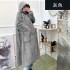 2021 new winter fashion casual plush faux fur coat women's thick coat medium long European and American hooded