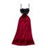 High end banquet dress, women's palace style retro strap, waist cinching, strapless strap, mid length satin French dress