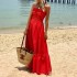 FD1305 in stock 2024 spring new cross-border women's fashionable strapless Bohemian vacation dress