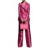 FD1249 in stock 2023 spring new cross-border women's fashion striped casual straight leg pants lapel suit set