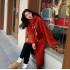 2024 new autumn and winter environmentally friendly lamb fur coat, fur coat, women's knee length hooded fashion, European and American