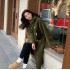 2024 new autumn and winter environmentally friendly lamb fur coat, fur coat, women's knee length hooded fashion, European and American