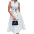 FD1437 in stock 2024 spring new cross-border women's fashion temperament striped sleeveless suit collar dress