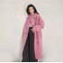 2024 new autumn and winter European and American granular velvet coat with feminine temperament, featuring a lapel and knee length eco-friendly fur coat for women