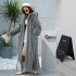 2021 winter new casual temperament European and American loose imitation otter rabbit fur coat women's hooded long coat trend