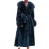 2022 autumn and winter big fur collar fashionable fur coat for women, medium to long, thick, European and American temperament, loose casual coat