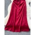 High end banquet dress, women's palace style retro strap, waist cinching, strapless strap, mid length satin French dress