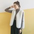 Korean version of the new imitation mink fur vest jacket, thickened and warm vest, slim fit and fashionable short V-neck women's clothing