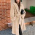 2022 new fashionable autumn and winter fur coat women's hooded casual European and American coat with waist cinching temperament to cover the stomach