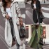 FD678 in stock 2024 autumn and winter new style temperament niche personality casual big collar mid length trench coat for women