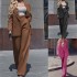 FD1462 in stock 2024 Spring and Autumn new cross-border women's solid color long sleeved casual fashion street photography suit set