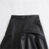 Foreign Trade 2024 Spring New Women's Clothing Imitation Leather PU High Waist slimming asymmetrical long skirt for women