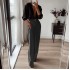 In stock 2024 autumn and winter new European and American women's clothing cross-border women's fashion personality straight leg pants contrasting color trousers