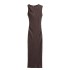 Foreign trade 2024 autumn new women's clothing knot decoration texture long sleeveless slim fit dress for women 5039626