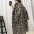 2021 new casual European and American sheep shearing fur coat for women, medium to long leopard print fashion fur coat, trendy winter