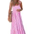 FD1060 in stock 2023 summer new cross-border women's clothing fashion temperament loose long skirt striped casual dress