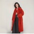 2024 new autumn and winter European and American granular velvet coat with feminine temperament, featuring a lapel and knee length eco-friendly fur coat for women