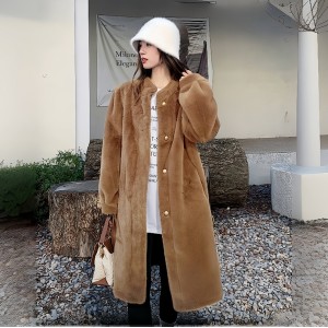 2024 new Korean version winter eco-friendly fur coat for women, medium to long, imitation otter rabbit fur plush coat, fashionable and casual