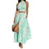 Spot cross-border foreign trade women's clothing Amazon hot selling vacation style printed strapless top and skirt set two-piece set