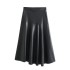 Foreign Trade 2024 Spring New Women's Clothing Imitation Leather PU High Waist slimming asymmetrical long skirt for women