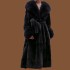 2022 autumn and winter big fur collar fashionable fur coat for women, medium to long, thick, European and American temperament, loose casual coat