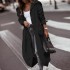 FD678 in stock 2024 autumn and winter new style temperament niche personality casual big collar mid length trench coat for women