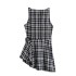 Foreign trade 2024 winter new women's European and American style fashionable and sexy outfit with side decoration plaid sleeveless dress 9366065