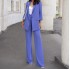 Spot European and American suit set for autumn and winter, new solid color commuting style, small suit, high waisted trousers two-piece set