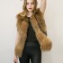 European and American autumn and winter imitation fur, raccoon fur, patchwork leather vest, women's fur coat, vest, AliExpress foreign trade hot item, temperament