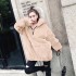 2020 winter new slim fitting mink fur jacket women's hooded casual loose hoodie baseball jersey leopard print