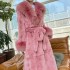 2022 autumn and winter big fur collar fashionable fur coat for women, medium to long, thick, European and American temperament, loose casual coat