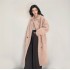 2024 new autumn and winter European and American granular velvet coat with feminine temperament, featuring a lapel and knee length eco-friendly fur coat for women